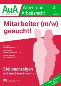 Titelbild Arbeit und Arbeitsrecht 2/18