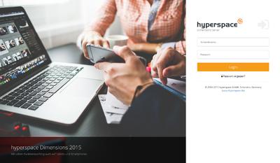 Login Bildschirm von hyperspace 2016