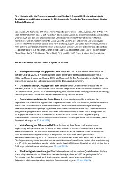 First Majestic gibt die Produktionsergebnisse für das 2.pdf