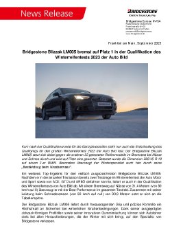 Bridgestone Blizzak LM005 bremst auf Platz 1 in der Qualifikation des Winterreifentests 2023 der.pdf