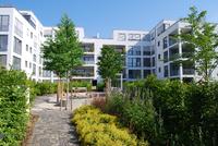 Die Innenhofbegrünungen liegen zu einem Drittel über Tiefgaragen, wo der ZinCo-Systemaufbau „Dachgarten“ die gleiche Gestaltungsfreiheit wie zu ebener Erde ermöglicht.