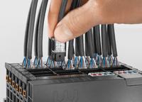 Weidmüller “u-remote” at Hannover Messe 2014: Weidmüller is developing its superior I/O connection concept in the HD modules too. The modular system design allows assembled sensor lines to be plugged in with ease, which greatly speeds up wiring and prevents mistakes. Systems can progress from the installation stage to commissioning much faster