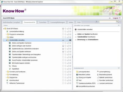 Bedarfsgerechtes Lernen: Die Software bietet den Benutzern von Anfang an einen guten Überblick über die Lerninhalte
