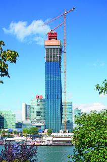 Der äußerst schlanke und 220 m hohe DC Tower wird das neue Wahrzeichen Wiens (Foto: PERI GmbH)