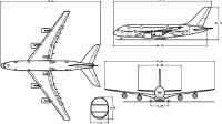 Airbus A380 - Dreiseitenansicht (http://hoou.ProfScholz.de)