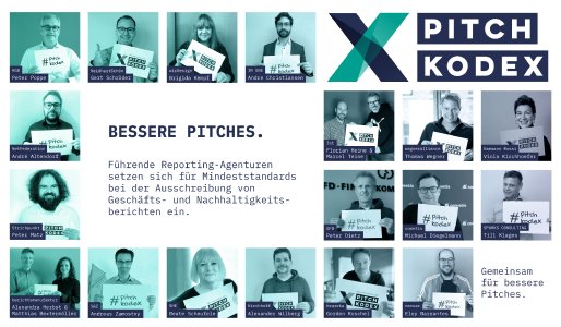 Führende Reporting-Agenturen setzen sich für Mindeststandards bei der Ausschreibung von Geschäfts- und Nachhaltigkeitsberichten ein. Bereits seit 2018 ist wirDesign bei der Initiative »Pitch-Kodex« dabei, die ein faires Honorar für Kreativleistungen fordert.