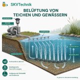 Bei Teichen, Schönungsteichen und technischen Gewässern können Sauerstoffmangel und unzureichende Wasserbewegung zu instabilen Bedingungen führen. Seitenkanalverdichter versorgen Belüfter am Gewässergrund kontinuierlich mit Umgebungsluft. Entscheidend sind die bedarfsgerechte Auslegung von Luftvolumenstrom und Betriebsdruck sowie die gleichmäßige Verteilung der Luft.