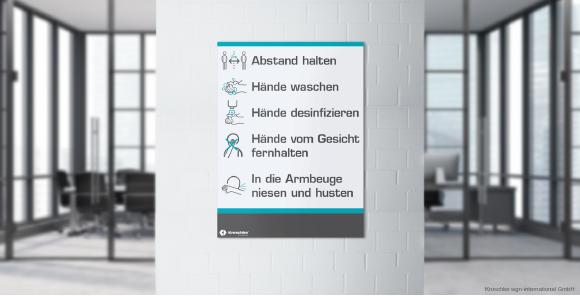 Mit Aushängen gezielt über Verhaltensvorgaben zum Infektionsschutz informieren