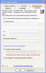 Frei definierbare Absender-Adressen und Gesendete Objekte-Ablage