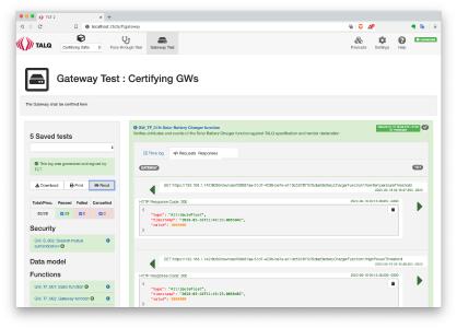 TALQ Certification Test Tool Screenshot