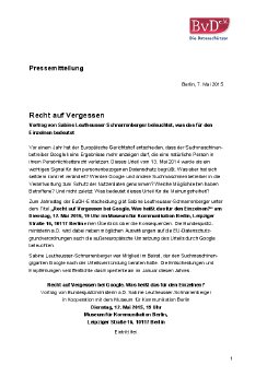 BvD_PM_Recht auf Vergessen - Vortrag von Sabine Leutheusser-Schnarrenberger.pdf