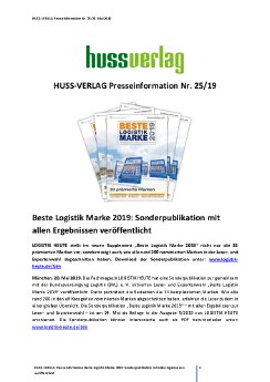 Presseinformation_25_HUSS_VERLAG_Beste Logistik Marke 2019_Sonderpublikation mit allen Ergebniss.pdf