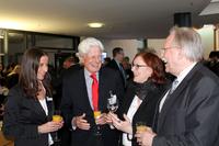 Beim IHK-Frühjahrsempfang (von links): IHK-Hauptgeschäftsführerin Elke Schweig, Frank Straub, Vorsitzender der Verwaltungsräte der Blanco-Gruppe mit Ulrike Hagenbuch, Studioleiterin SWR Heilbronn und  IHK-Präsident Prof. Dr. Dr. h. c. Harald Unkelbach, Foto: Marquart