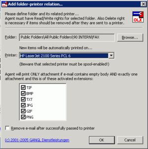 Abteilungsübergreifendes Drucken von E-Mails und Faxen