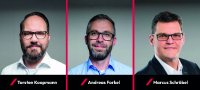 Verjüngtes Führungsteam bei KISTERS: Vertriebsleiter Torsten Koopmann, Consulting-Leiter Andreas Forkel und Projektmanagementleiter Marcus Schröbel.