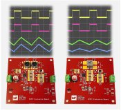Die Hardware zur neuen Application Note von Würth Elektronik: zwei SEPIC-Prototypen, einmal mit zwei Induktivitäten (links), einmal mit einer gekoppelten Induktivität, Bildquelle: Würth Elektronik