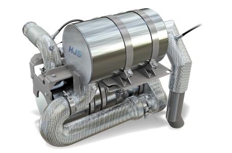 Das SCRT- System von HJS reduziert neben den Rußpartikeln auch Stickoxid-Schadstoffe nahezu völlig aus den Dieselabgasen.