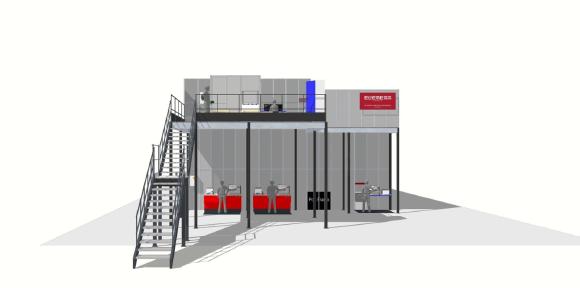 3D-Visualisierung der fertigen AutoStore Anlage von Lohmann & Rauscher