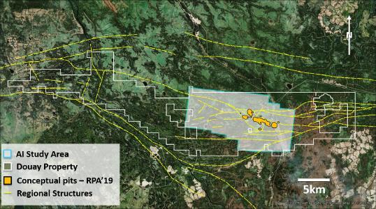 Fig. 1: Area of AI survey, including data-rich resource area and its extensions
