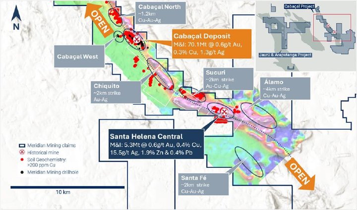Meridian aktualisiert Ressourcen für die Lagerstätten Cabaçal und Santa Helena Central