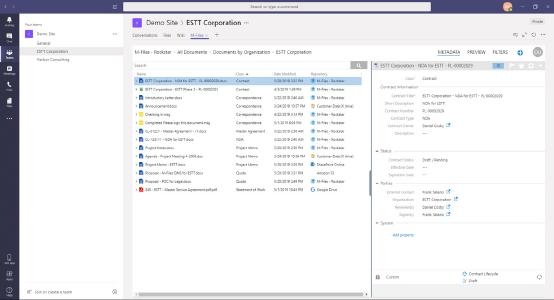 Das ECM-System M-Files wird in Microsoft-Teams über einen eigenen Reiter eingebunden. Bild: M-Files