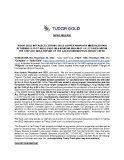 [PDF] Press Release: Tudor Gold Intersects Strong Gold-Copper Porphyry Mineralization Returning 1.71 g/t Aueq over 180.0 m within 489.0 m of 1.12 g/t Aueq within the Step-Out Area Outside of the Goldstorm Deposit, Treaty Creek