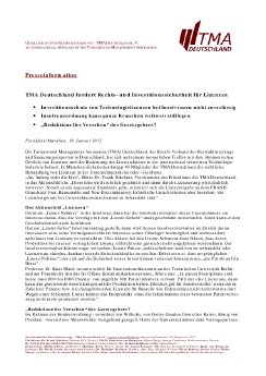 TMA  PresseInfo Lizenzen Rechtssicherheit 18jan2012 final.pdf