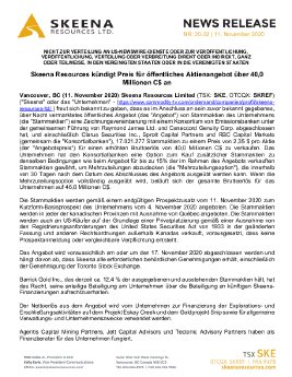 11112020_DE_Skeena_AnnouncesPricingofUpsizedC$40MCommonSharePublicOffering DE.pdf