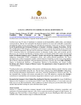 25022025_EN_ARU_Aurania appoints Carolina Lasso to VP CSR 2025.02.24 final.pdf