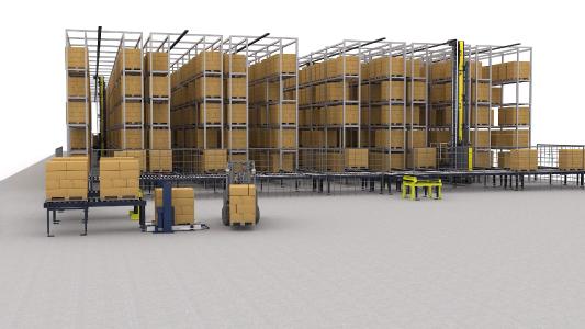 With the new standard "C" module in the SSI Exyz product family, SSI Schaefer now offers the ability to fully automate pallet storage despite lower rack heights in existing buildings of up to 13.5 m in height
