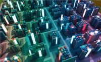 Programmiercode wie 3D Stadtplan von Manhattan