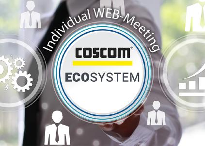 Individual WEB-Meetings mit erfahrenen COSCOM Consultants zum Thema Shopfloor-Digitalisierung. Eine gewinnbringende und realitätsnahe Maßnahme zur Gestaltung der Zukunft im eigenen Fertigungsunternehmen – für Produktionsentscheider und Prozessgestalter!