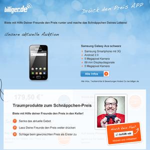 billiger.de startet Facebook-App “Drück den Preis!”