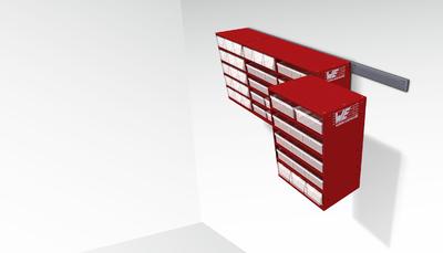 Vier αRack Basis-Module als Wandmontage (Bildquelle: Würth Elektronik eiSos)