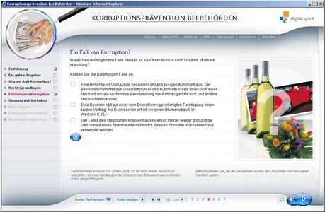 Lernprogramm zum Thema Korruptionsprävention