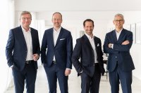 Das Materna-Vorstandsteam ab dem 1. April 2022 (v. l. n. r.): Uwe Scariot (Vorstand Enterprise Service Management & Internationalisierung), Martin Wibbe (CEO und Vorstand Industries), Dr. René Rüdinger (CFO) und Michael Hagedorn (Vorstand Public Sector & Security)