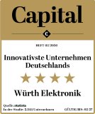 Vier-Sterne-Bewertung im Innovationsranking: Das Expertenpanel sprach Würth Elektronik erneut hohe Anerkennung aus.