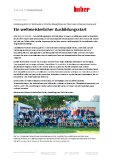 [PDF] Pressemitteilung: Ein weltmeisterlicher Ausbildungsstart