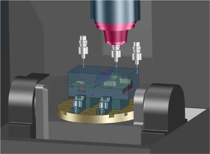 Bild_1_Tebis AG_Die Tebis Spannmittelbibliothek bildet sämtliche Mittel zur Fixierung der Werkstücke ab. Damit wird die genaue Aufspannlage im CAD/CAM-Modell exakt eingerichtet.