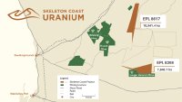 Abbildung 1. Lageplan der EPLs 8617 und 8208 von Skeleton Coast Uranium