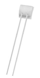 Platinum temperature sensor element with inverted and bent leads