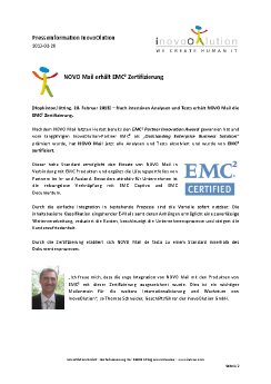 2013-02-28 NOVO Mail erhält EMC2 Zertifizierung.pdf