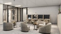Moderner Coworking-Bereich mit flexiblen Arbeitsplätzen bei COLLECTION Business Center Unter den Linden 16 in Berlin-Mitte.