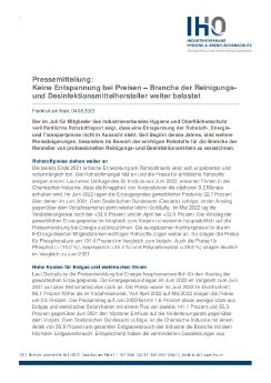 2022-08-04 PM Keine Preisentspannung in der Branche der prof. Reinigung und Desinfektion.pdf
