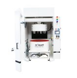 Die Schleppfinish-Anlagen R 6/1000 SF verfügen über einen Arbeitsbehälter mit 1.000 mm Durchmesser sowie ein Trägerkarussell für sechs Arbeitsspindeln. Sie eignen sich ideal für die präzise, selektive Einzelbearbeitung komplex geformter und beschädigungsempfindlicher Werkstücke wie Femurteile.