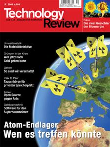 Das Titelbild der aktuellen Technology-Review-Ausgabe 12/2008