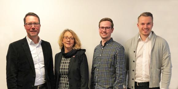 v.l.n.r.: Rainer K. Füess (tisoware), Sabine Dörr (tisoware), Florian Zogel (DATEV), Maximilian Rom (DATEV)