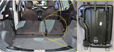 Figure 1. Current seat back, composed of a steel frame that supports a spot welded steel panel