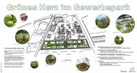 Illustration der möglichen Erweiterung des Gewerbegebiets Hirschberg Süd mit Solarpfad, Quartiersgarten und Gemeindebeteiligung