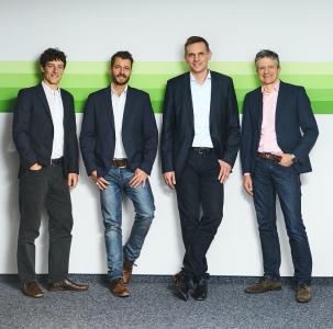 Die Geschäftsführer Dr. Jan Klobucnik, Jörg Paul Zimmer, Dirk Bingler und Ekkehard Ziesche (v.l.n.r.) freuen sich über die Partnerschaft mit Bregal Unternehmerkapital, durch den die GUS Group weitere wichtige Wachstumsimpulse erhält